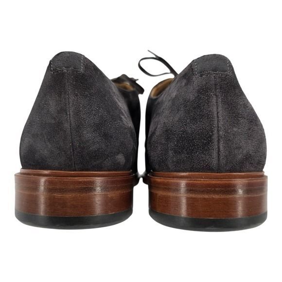 Vince Mens 10.5 Boerum Suede Graphite Grey Almond Toe Tie Dress Shoes main image 4